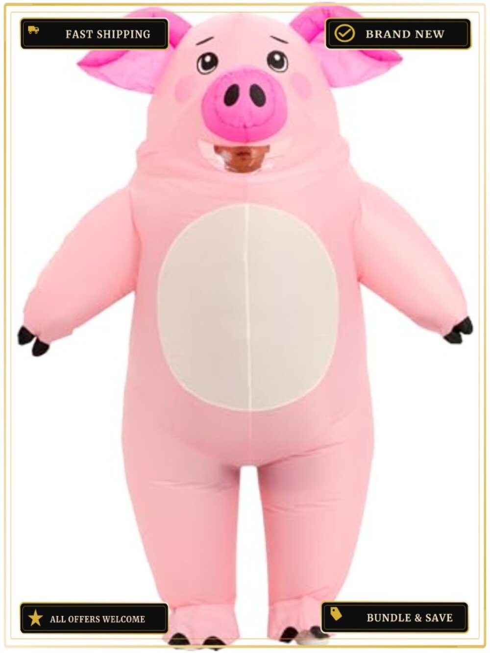 Inflatable Pig Costume Adult Blow Up Full Body Suit Halloween Party